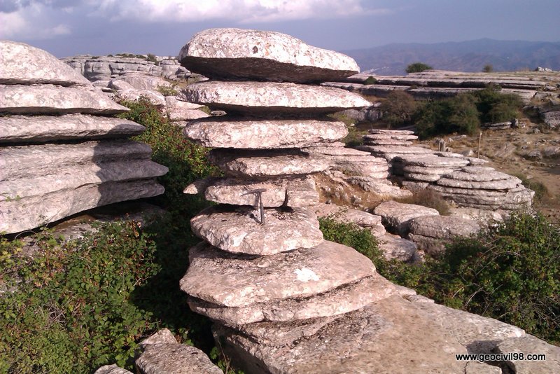 Monumento natural del Tornillo del Torcal. Torcal de Antequera, departamento de geología de Geocivil 98