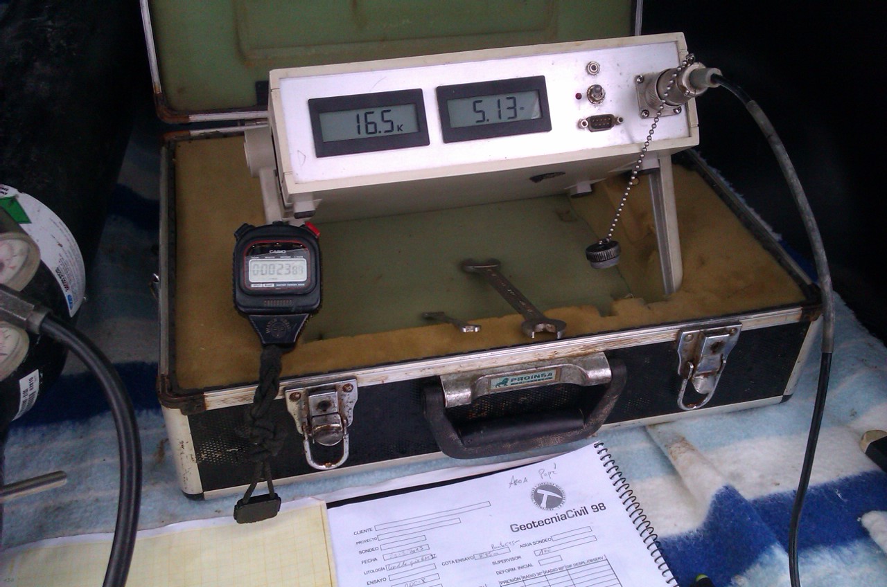 Listado de trabajos de ensayos presiométricos